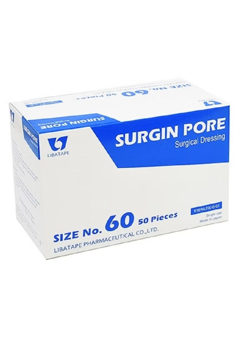 سيرجين بور ضمادة جراحية SURGIN PORE مقاس 60 – لاصقة طبية معقمة للالتصاق الآمن والتهوية الفائقة - مقاس 60 - Image 1