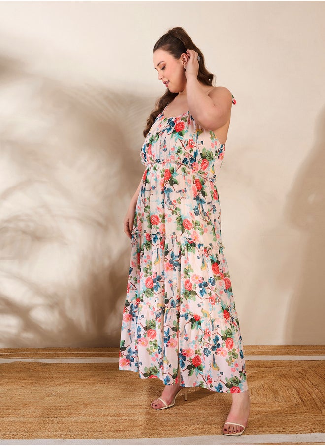 SASSAFRAS Floral Tiered Maxi Dress  - Image 3