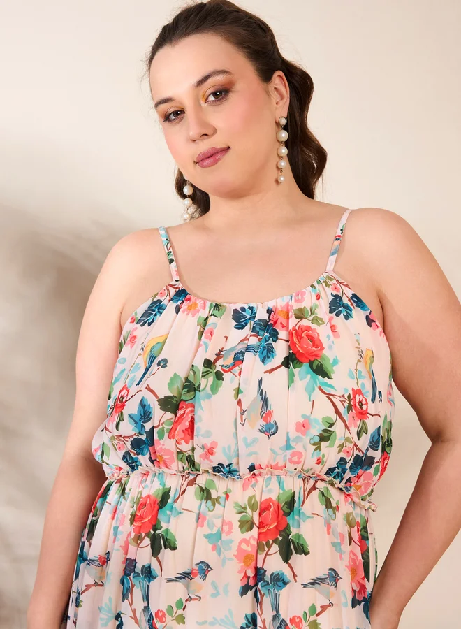 SASSAFRAS Floral Tiered Maxi Dress