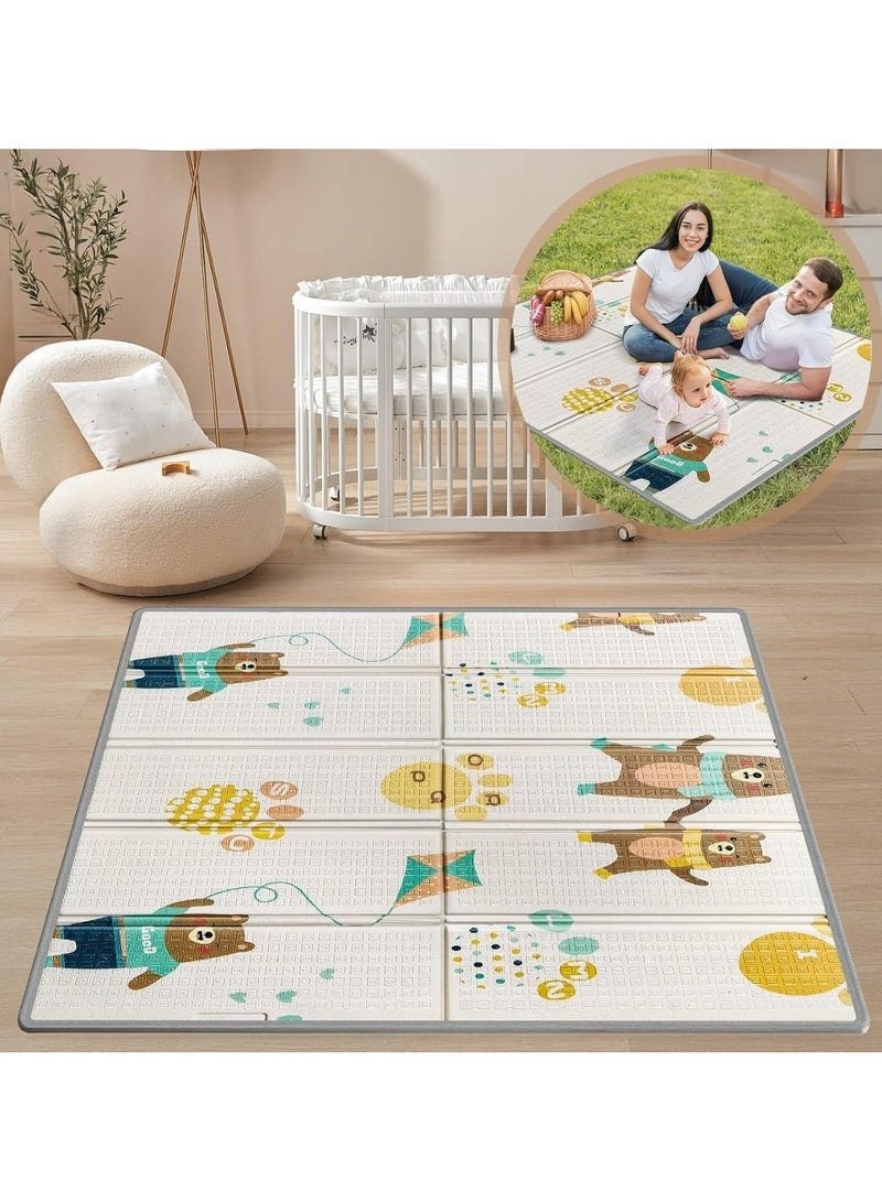 PICCASIO™ Versatile Foldable Baby Play Mat - Waterproof, Easy-to-Clean Activity Playmat - Ideal for Infants and Toddlers - Indoor/Outdoor Use - 120x120 x1cm - Image 3