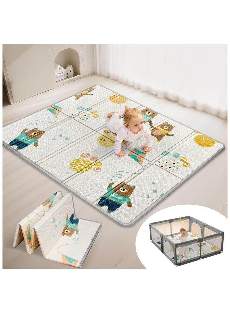 PICCASIO™ Versatile Foldable Baby Play Mat - Waterproof, Easy-to-Clean Activity Playmat - Ideal for Infants and Toddlers - Indoor/Outdoor Use - 120x120 x1cm - Image 5