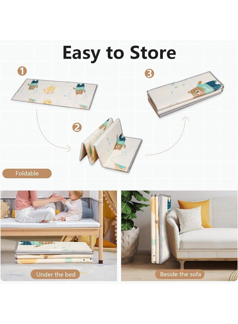 PICCASIO™ Versatile Foldable Baby Play Mat - Waterproof, Easy-to-Clean Activity Playmat - Ideal for Infants and Toddlers - Indoor/Outdoor Use - 120x120 x1cm - Image 4