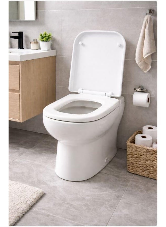 White bathroom toilet seat cover - Image 2