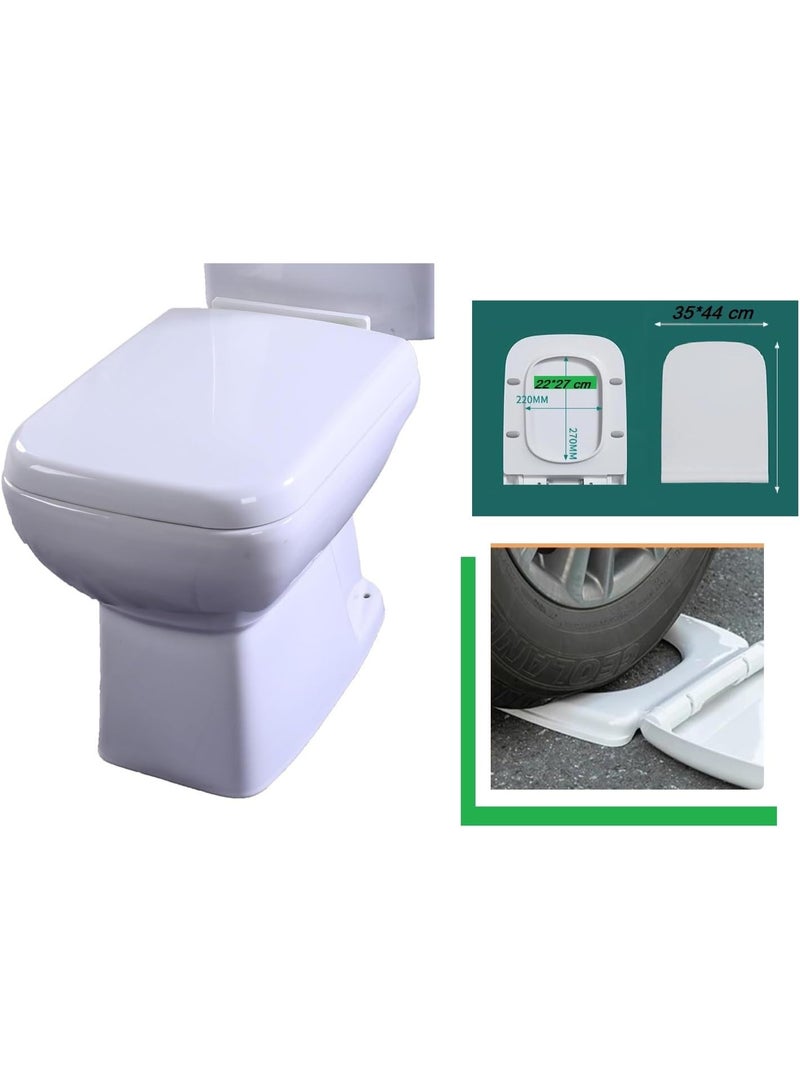 White bathroom toilet seat cover - Image 3
