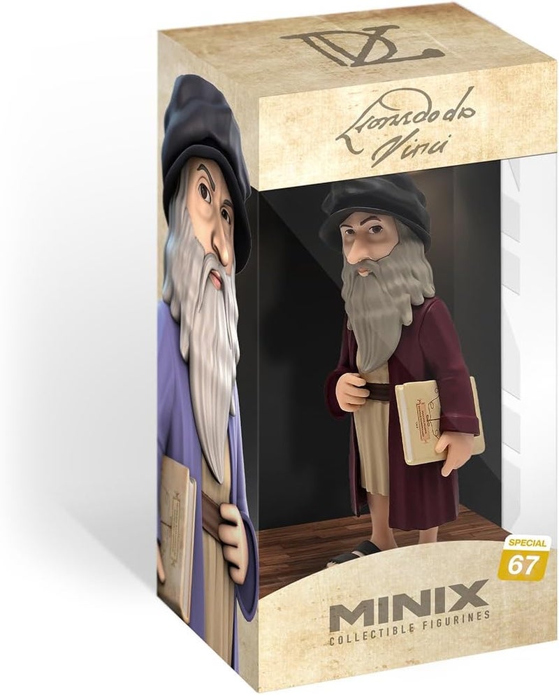 Minix Leonardo da Vincci 12cm Collectable Figurine Gift Idea for Children and Adults History and Art Fans MN16105, Multi-Colour - Image 2