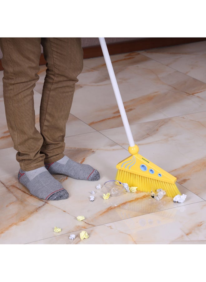Royalford Plastic Broom & Dustpan Set | Hand Broom, Durable Bristles, Frayed and Angled Tips | Ideal for Home or Office Use | Yellow/White | RF4477 Yellow/White - Image 4