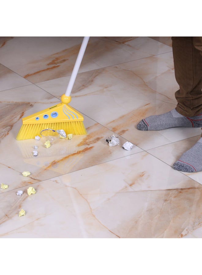 Royalford Plastic Broom & Dustpan Set | Hand Broom, Durable Bristles, Frayed and Angled Tips | Ideal for Home or Office Use | Yellow/White | RF4477 Yellow/White - Image 3