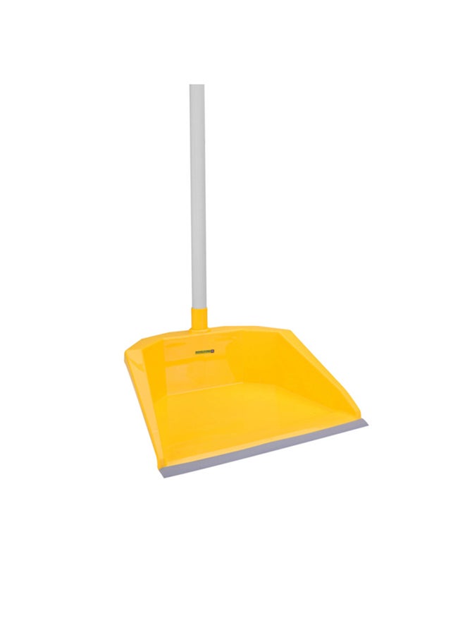 Royalford Plastic Broom & Dustpan Set | Hand Broom, Durable Bristles, Frayed and Angled Tips | Ideal for Home or Office Use | Yellow/White | RF4477 Yellow/White - Image 2