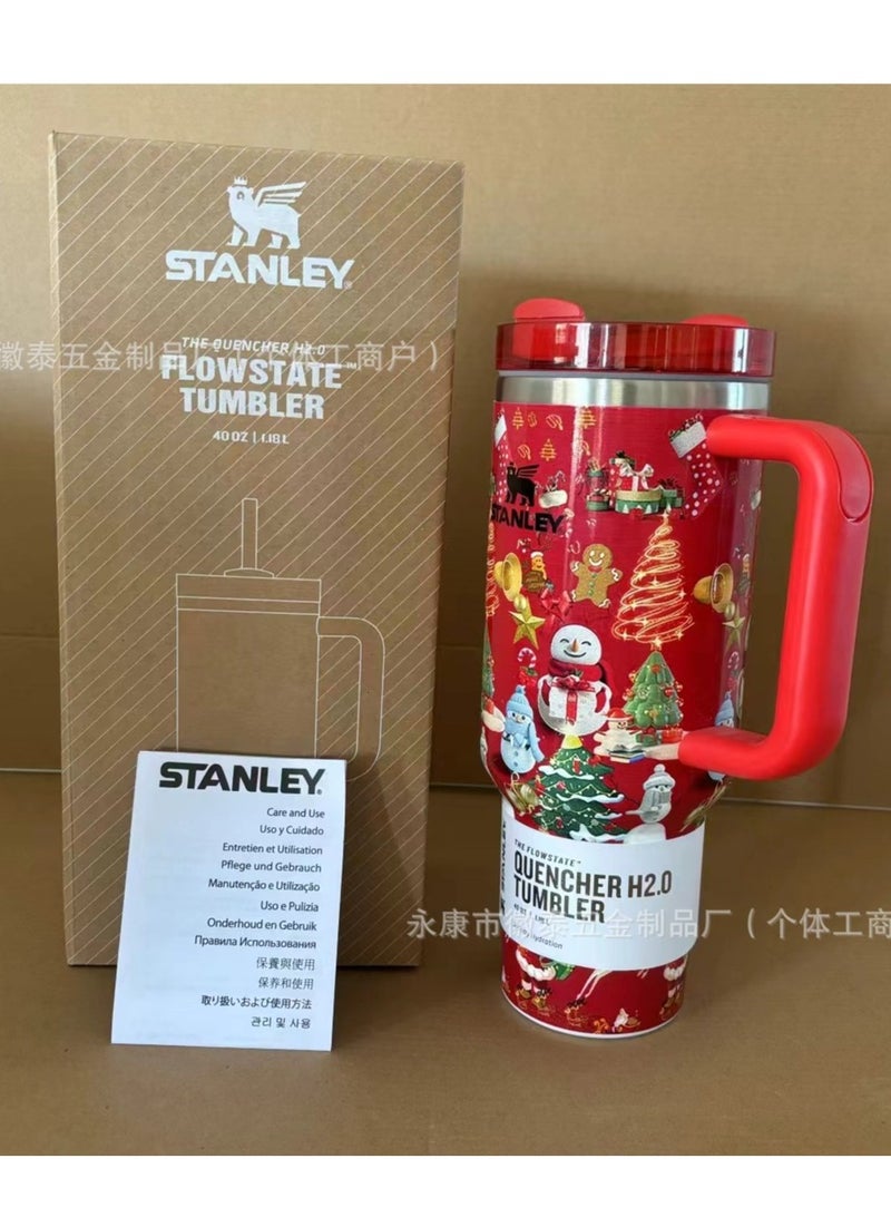 Quencher H2.0 FlowState Stainless Steel Vacuum Insulated Tumbler with Lid and Straw for Water, lced Tea or Coffee, Smoothie and More, 40 oz