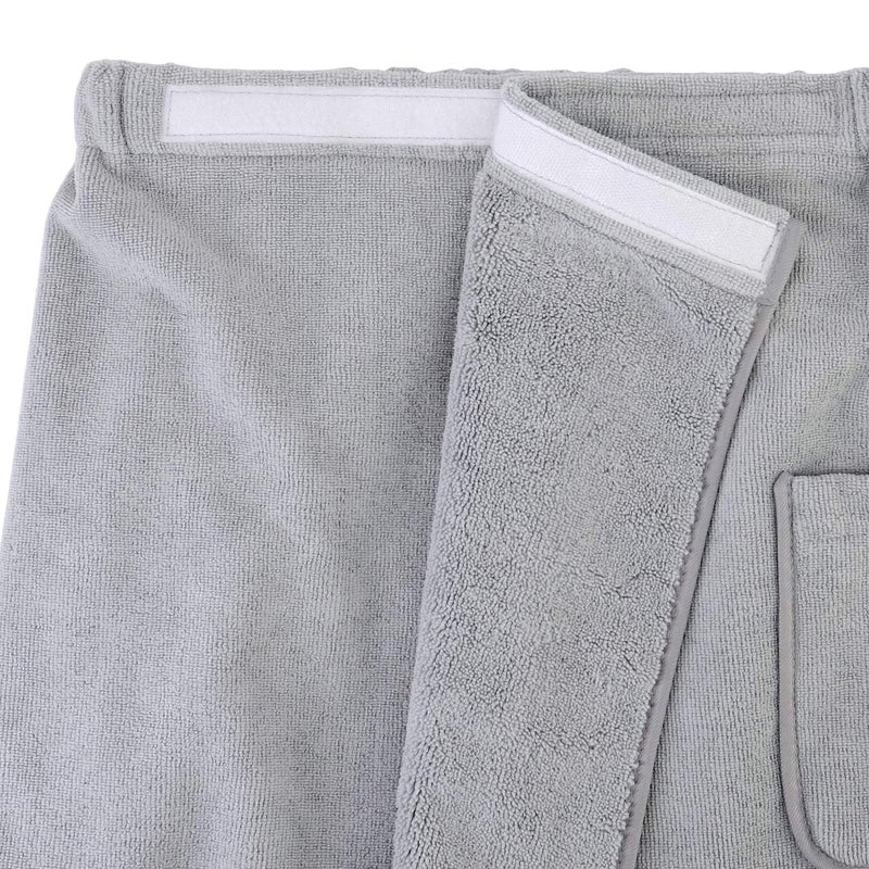 POLYTE Quick Dry Microfiber Bath Towel Body Wrap for Men  One Size (Gray) - Image 2