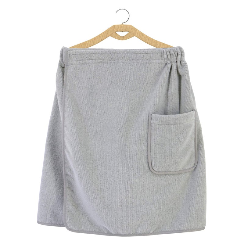 POLYTE Quick Dry Microfiber Bath Towel Body Wrap for Men  One Size (Gray) - Image 5