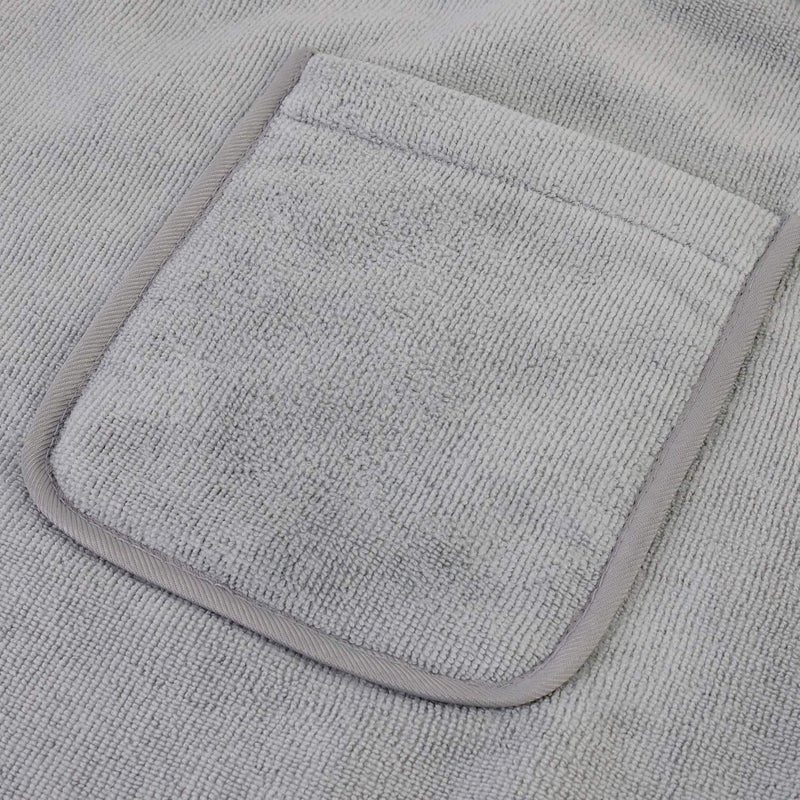 POLYTE Quick Dry Microfiber Bath Towel Body Wrap for Men  One Size (Gray) - Image 4