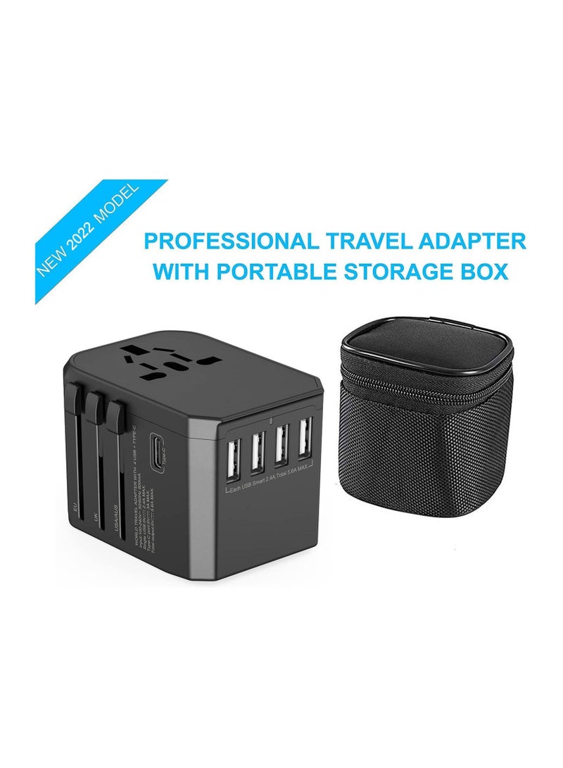 Universal Travel Adapter with 4 Ultra-Fast USB Port and 1 Ultra-Fast USB Type C Port and Power Socket - Image 3