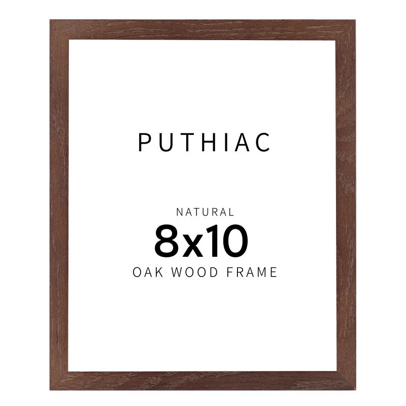 puthiac Walnut Wood Picture Frame  8x10 inches  1 Pack  Natural Solid Wooden Frame for Wall Art Photo and Prints - Image 1