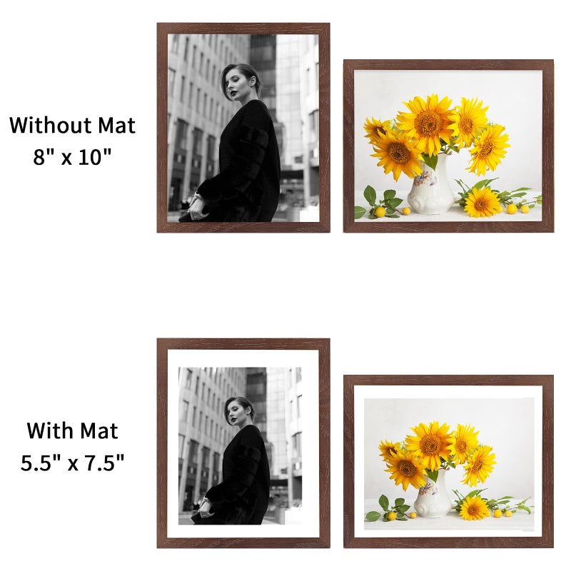 puthiac Walnut Wood Picture Frame  8x10 inches  1 Pack  Natural Solid Wooden Frame for Wall Art Photo and Prints - Image 4