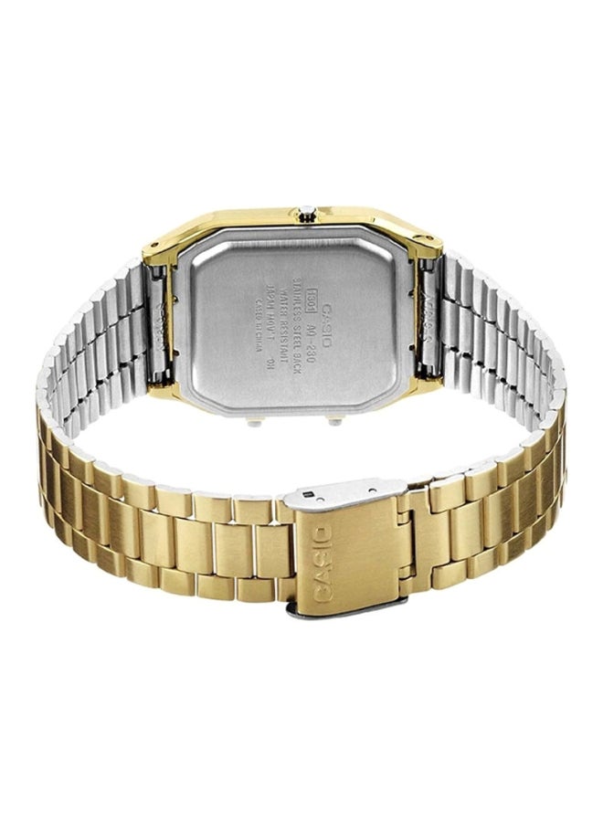 كاسيو ساعة يد رقمية وبعقارب بسوار من الإستانلس ستيل طراز AQ-230GA-9BMQ - قياس 39 مم - لون ذهبي رجال - Image 2