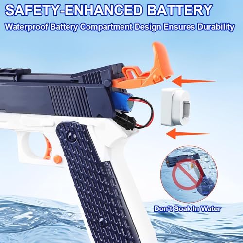 SNAPTRON Electric Water Gun Toy with Automatic Water Absorption Function, Rechargeable | High Pressure Mechanism for Kids and Outdoor Water Fun (Battle Water Gun) - Image 4