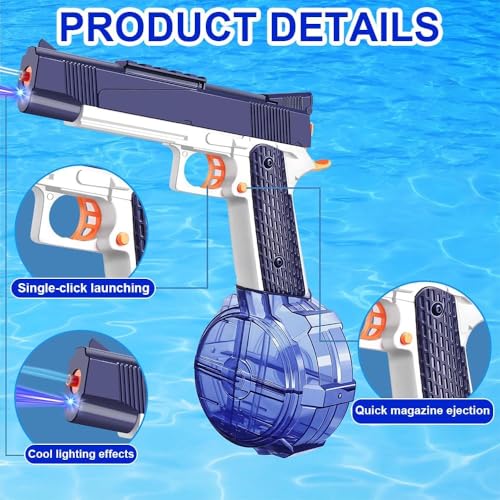 SNAPTRON Electric Water Gun Toy with Automatic Water Absorption Function, Rechargeable | High Pressure Mechanism for Kids and Outdoor Water Fun (Battle Water Gun) - Image 5