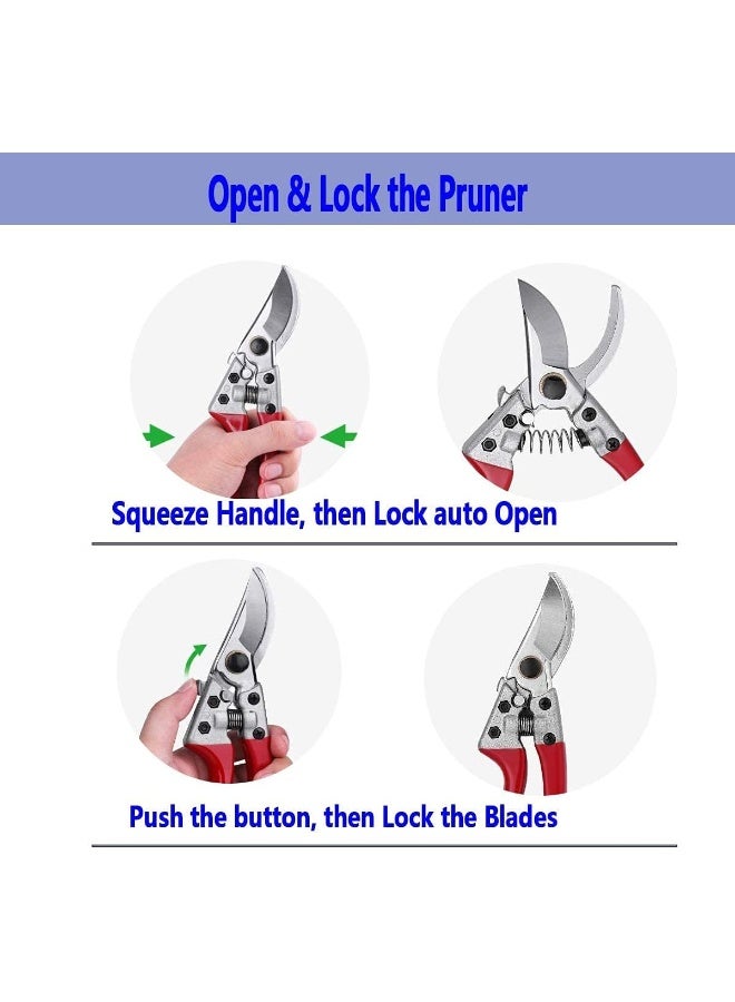 GREENLAWN Pruning Shears, Professional Bypass Garden Shear Hand Pruners Gardening Shears Clippers for Plants, Flower Cutter Florist Scissors Trimming - Image 2