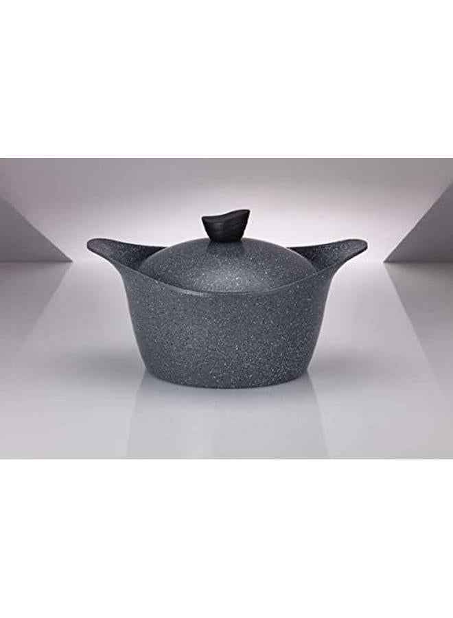 LAHOYA 24Cm Cooking Pot Stockpot Casserole Dark Gray Marble Nonstick Coating Multi Color 80124Dg  - Image 2
