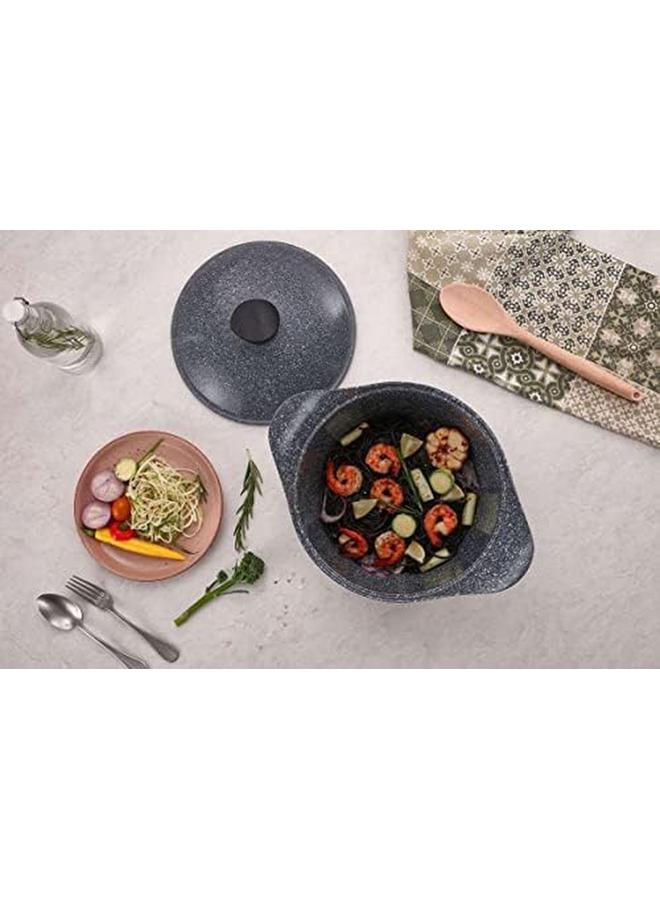 LAHOYA 24Cm Cooking Pot Stockpot Casserole Dark Gray Marble Nonstick Coating Multi Color 80124Dg  - Image 3