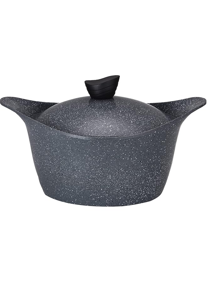 LAHOYA 24Cm Cooking Pot Stockpot Casserole Dark Gray Marble Nonstick Coating Multi Color 80124Dg  - Image 1