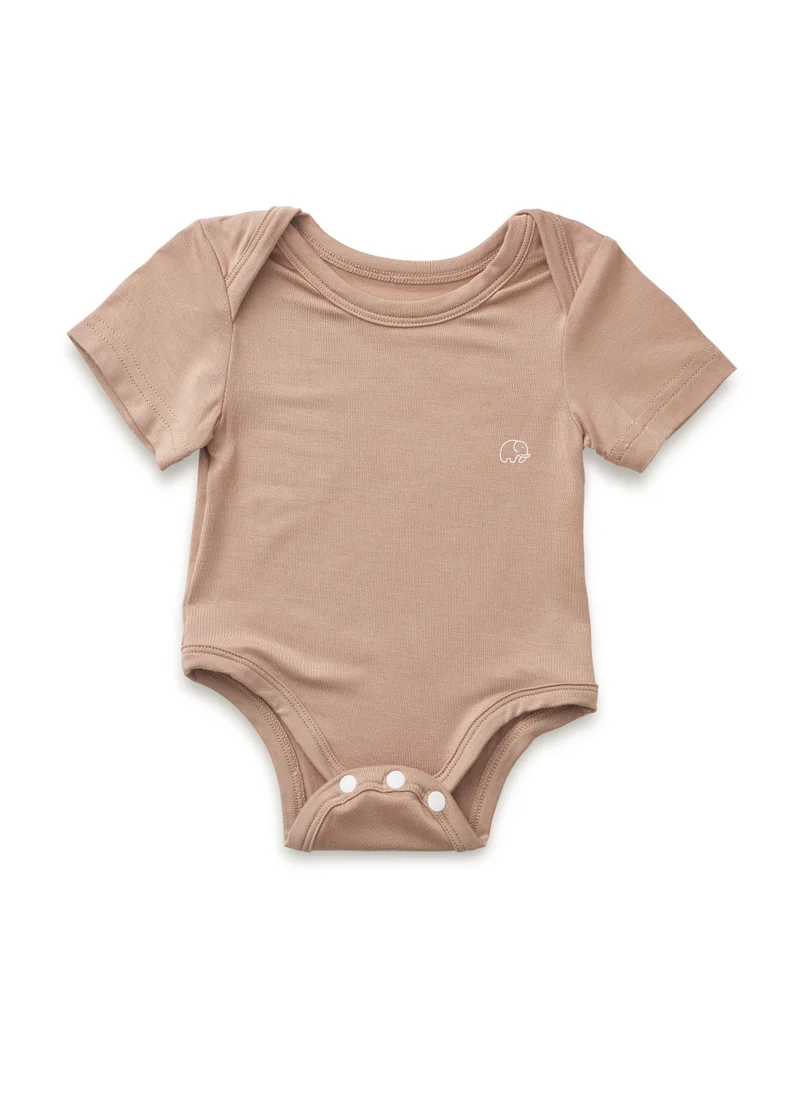 أنفي بيبي Organic Bamboo Spandex Bodysuit- Mocha