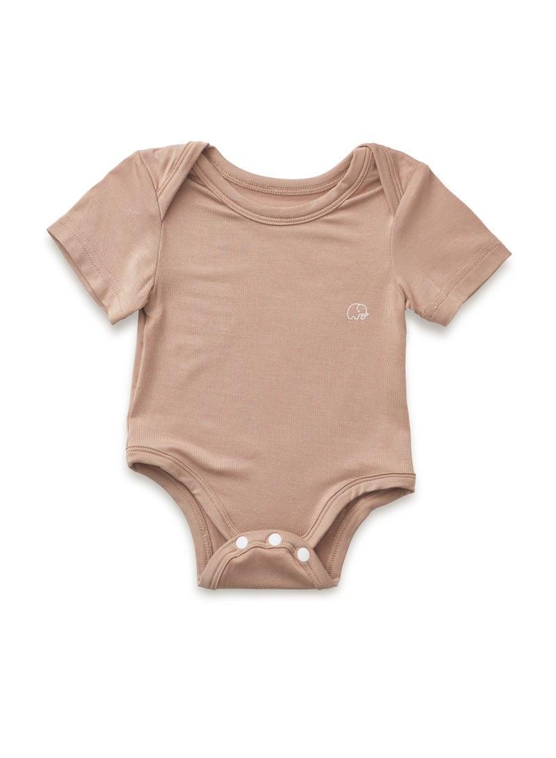 Anvi Baby Organic Bamboo Spandex Bodysuit- Mocha - Image 1