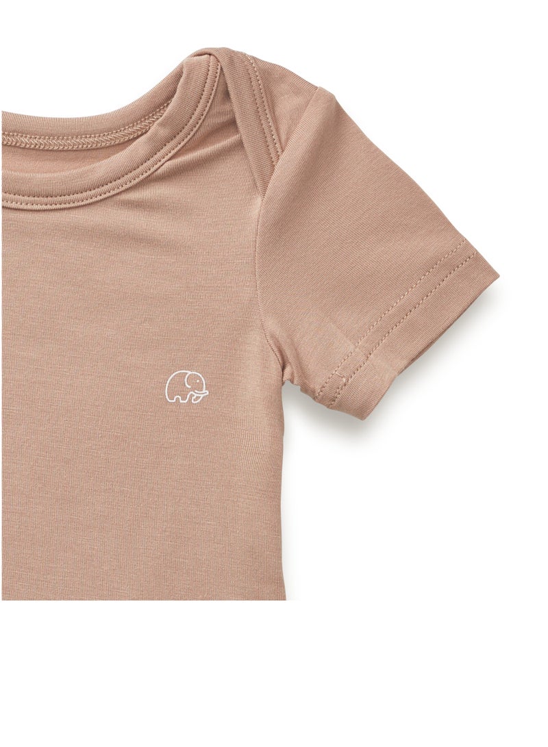 Anvi Baby Organic Bamboo Spandex Bodysuit- Mocha - Image 2