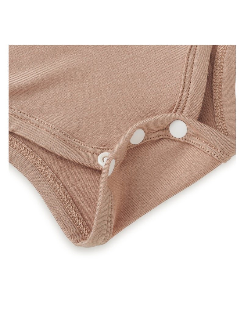 Anvi Baby Organic Bamboo Spandex Bodysuit- Mocha - Image 3