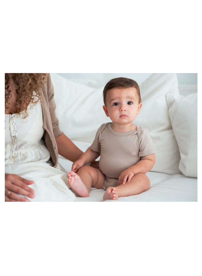 Anvi Baby Organic Bamboo Spandex Bodysuit- Mocha - Image 4