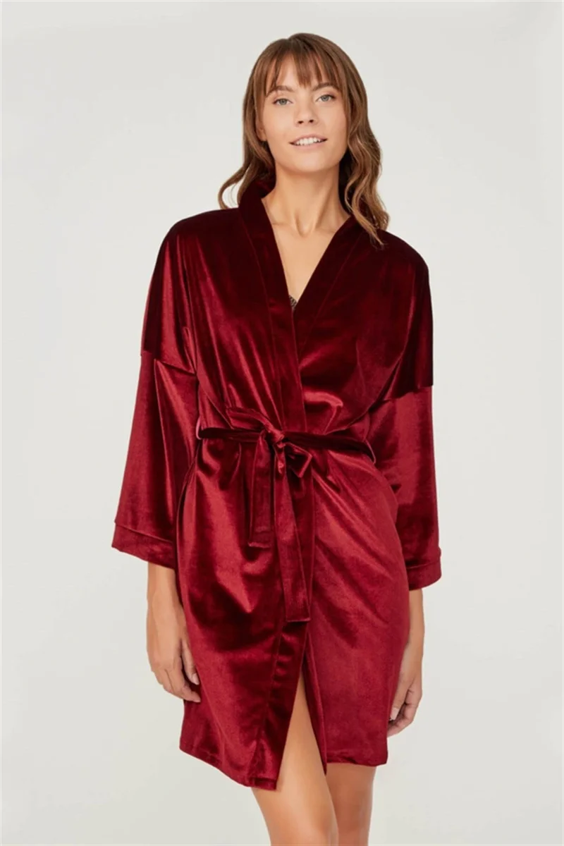 COTTONHILL Velvet Tie-Waist Dress