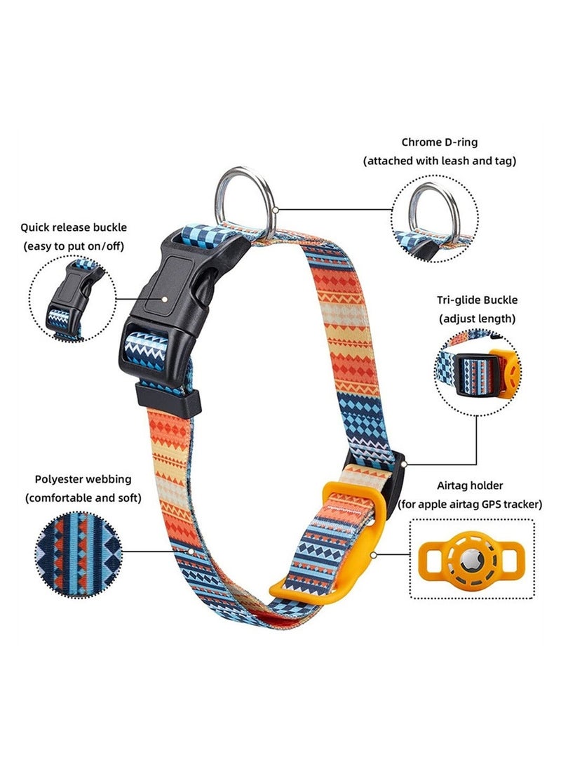 Generic - AirTag Dog Collar, Padded Apple Air Tag Dog Collar, Adjustable Air Tag Accessories Pet Collar, Nylon Pet Collars for Large Dogs, Heavy Duty Dog Collar with AirTag Holder Case (Dog M, Orange) - Image 1