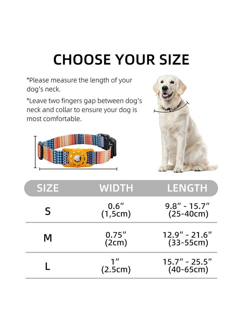 Generic - AirTag Dog Collar, Padded Apple Air Tag Dog Collar, Adjustable Air Tag Accessories Pet Collar, Nylon Pet Collars for Large Dogs, Heavy Duty Dog Collar with AirTag Holder Case (Dog M, Orange) - Image 1