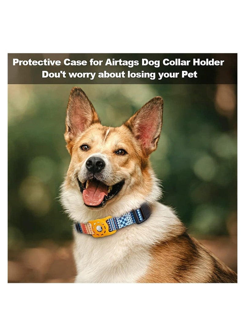 Generic - AirTag Dog Collar, Padded Apple Air Tag Dog Collar, Adjustable Air Tag Accessories Pet Collar, Nylon Pet Collars for Large Dogs, Heavy Duty Dog Collar with AirTag Holder Case (Dog M, Orange) - Image 1