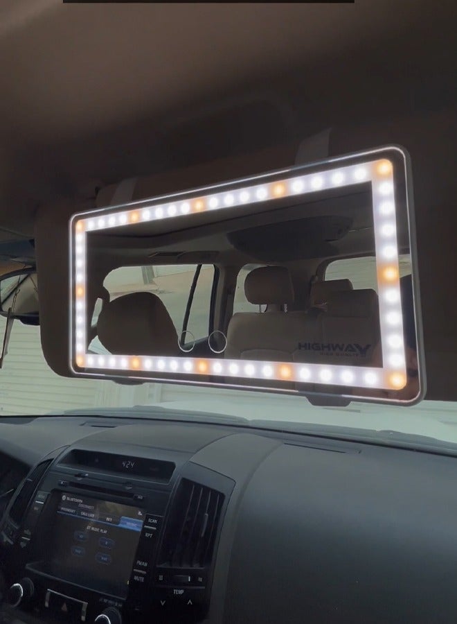 HIGHWAY Lighted Makeup Mirror with Lights,Vanity Mirror with LED Brightness Adjustable Portable USB Rechargeable,Cosmetic Mirror with Touch Screen for Makeup,Travel - Image 4