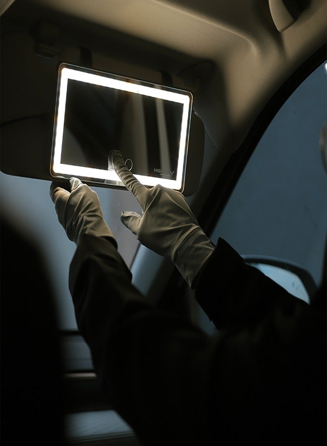 HIGHWAY Lighted Makeup Mirror with Lights,Vanity Mirror with LED Brightness Adjustable Portable USB Rechargeable,Cosmetic Mirror with Touch Screen for Makeup,Travel - Image 2