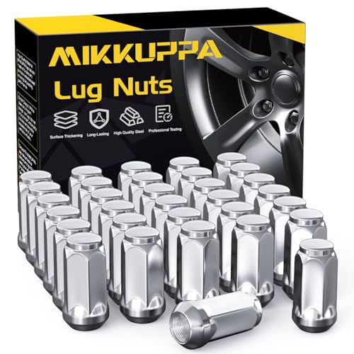 MIKKUPPA M14x1.5 Lug Nuts with Cone Seat 19mm (3/4") Hex Wheel Lug Nuts Compatible with Chevrolet Silverado Suburban 1500 Ford Expedition F-150 Ram 1500 & More (32, Chrome) - Image 1