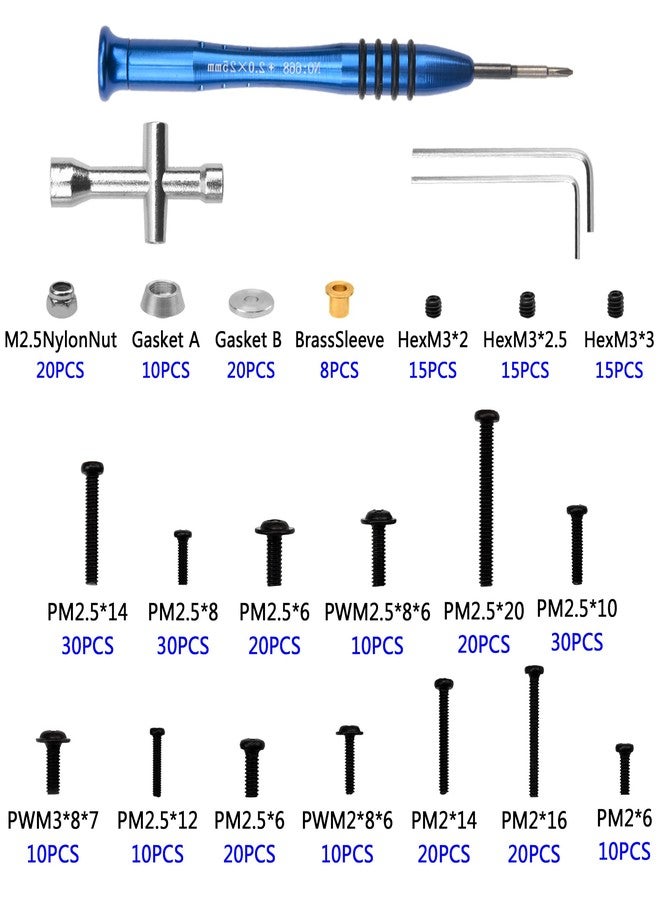 Vgoohobby 357Pcs Universal M2 M2.5 M3 RC Screws Kit Screw Fasteners Gasket Repair Tool Set Compatible with MN D90 D91 MN99S WPL C14 C24 B24 B36 1/12 1/16 RC Car - Image 2