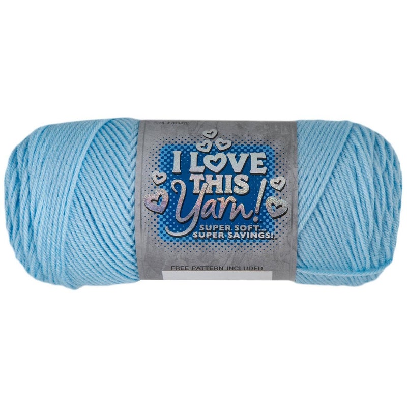 Hobby Lobby I Love This Yarn - 4 Medium 100% Acrylic Yarn for Crocheting & Knitting Blankets, Hats & Accessories, Set of 2, 70 Soft Blue - Image 2
