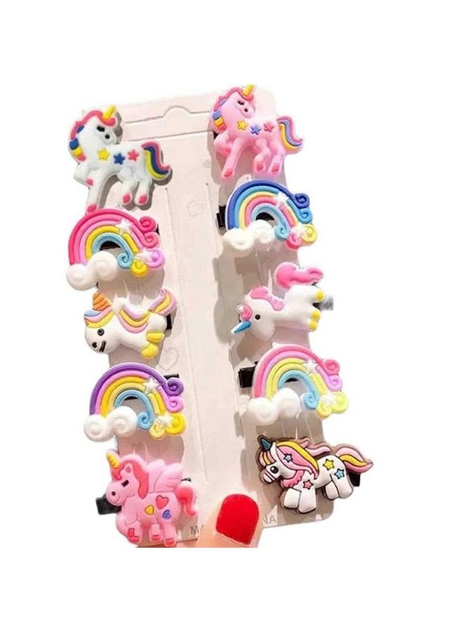 Rapid Rainbow Unicorn & Ice Cream Hair Clips Combo Baby Hairpin For Kids Girls Toddler Barrettes Hair Accessories Pack Of 20 - Image 3