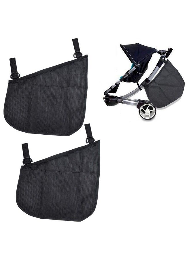 Dogxiong 2 Pack Universal Side Sling Stroller Mesh Cargo Net And Organizer Extra Stroller Storage Space Nonslip And Adjustable Straps - Image 2