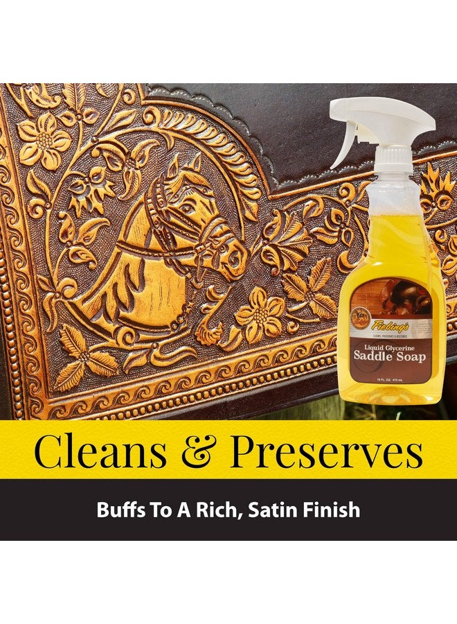 تاف 1 منظف معدات فيبينج - صابون الجلسرين السائل للسرج للجلد (16 أونصة) - منظف ومرطب للجلد الناعم لتنعيم وحماية واستعادة صناعة الجلود - لمقعد السيارة والأحذية والمحفظة والأحذية الطويلة والسروج - Image 2