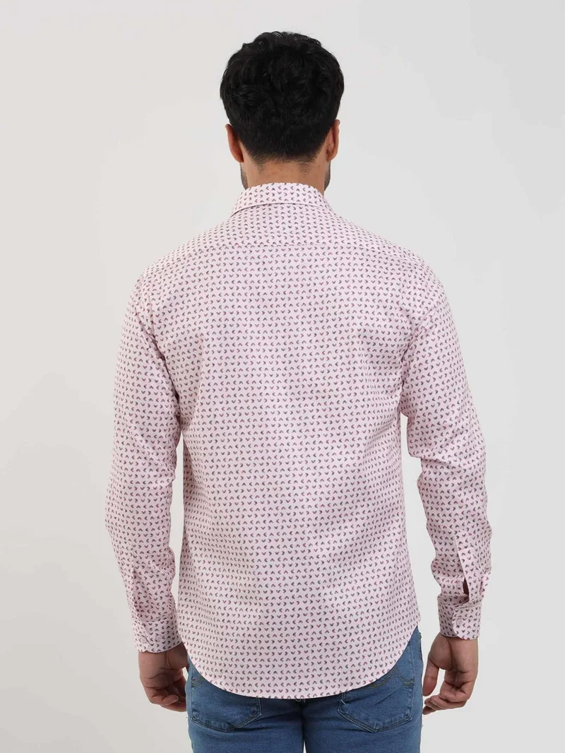 Dufy Red Men's Slim Fit Checked Brent Collar Long Sleeve Shirt - 102404