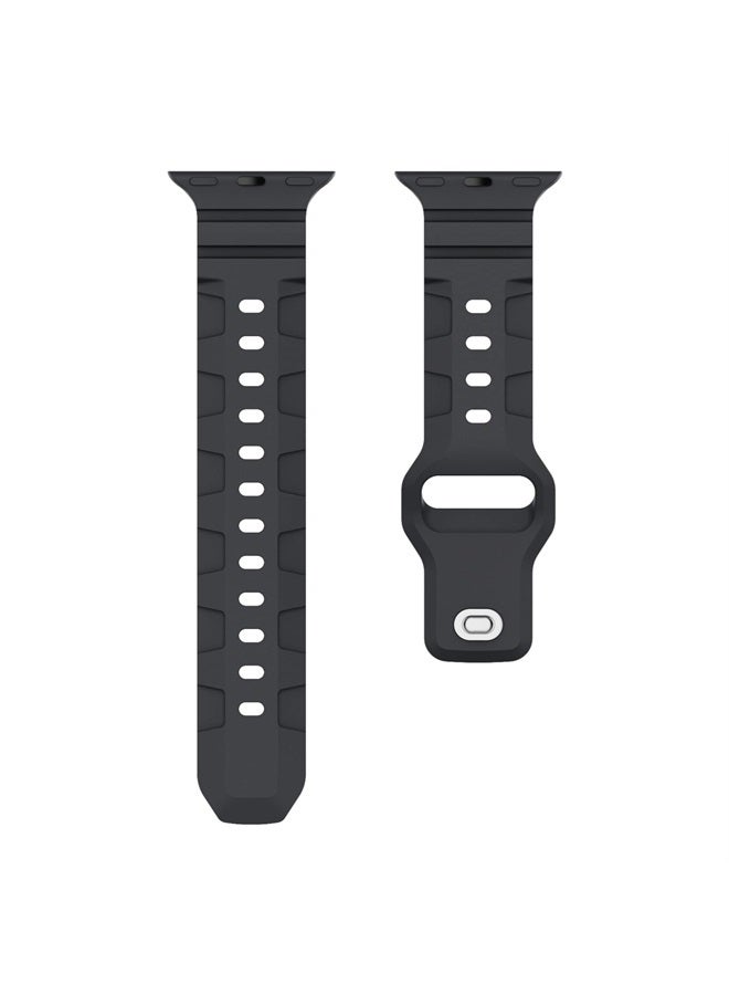 Suitisbest أشرطة رياضية متوافقة مع ساعة آبل الترا 49 مم 45 مم 44 مم 42 مم للرجال والنساء، أساور سيليكون مقاومة للماء بديلة لساعة آبل سيريز 8 7 6 5 SE الترا، رمادي غامق/برتقالي - Image 2