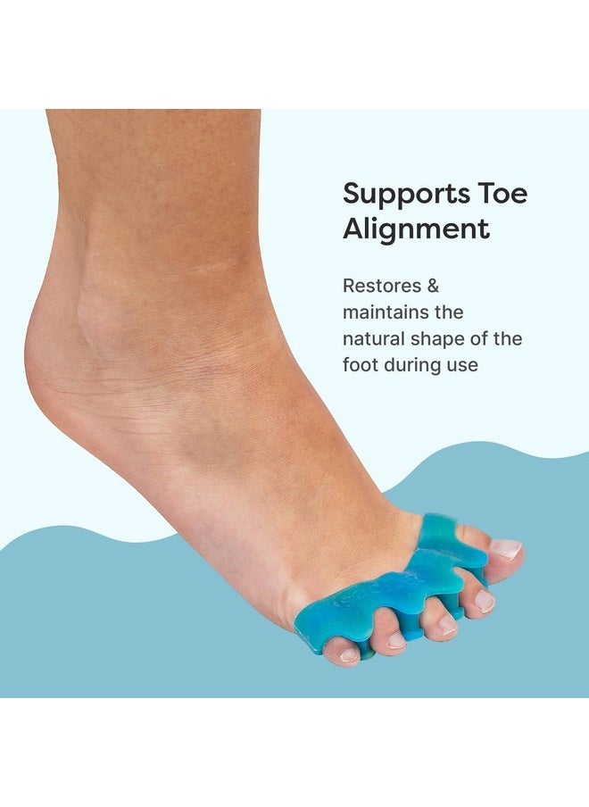 Zentoes Silicone Toe Spacers For Correct Toe Alignment, Bunion And Hammertoe Straighteners - 1 Pair (Tidal)  - Image 3