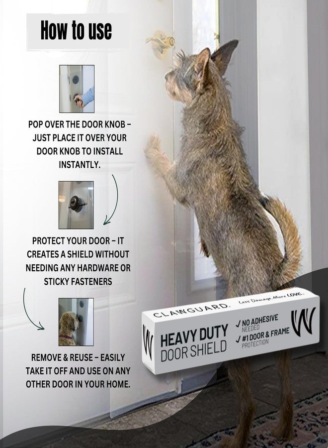 CLAWGUARD Heavy Duty Door Scratch Shield – 20x44 in. Door Scratch Protector Dog & Cat – Clear Wall, Frame & Furniture Cat Scratch Protectors - Image 3