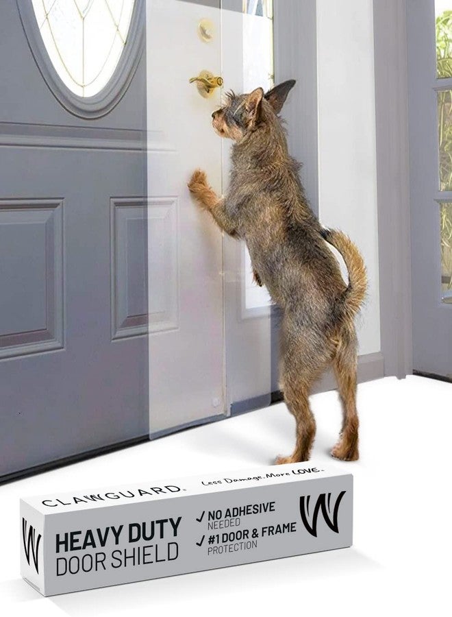 CLAWGUARD Heavy Duty Door Scratch Shield – 20x44 in. Door Scratch Protector Dog & Cat – Clear Wall, Frame & Furniture Cat Scratch Protectors - Image 1