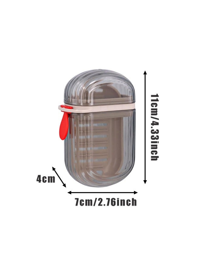 علبة صابون سفر مكونة من قطعتين، حامل صابون محمول، حاوية صابون محمولة مع غطاء، علبة صابون سفر مع غطاء - Image 2