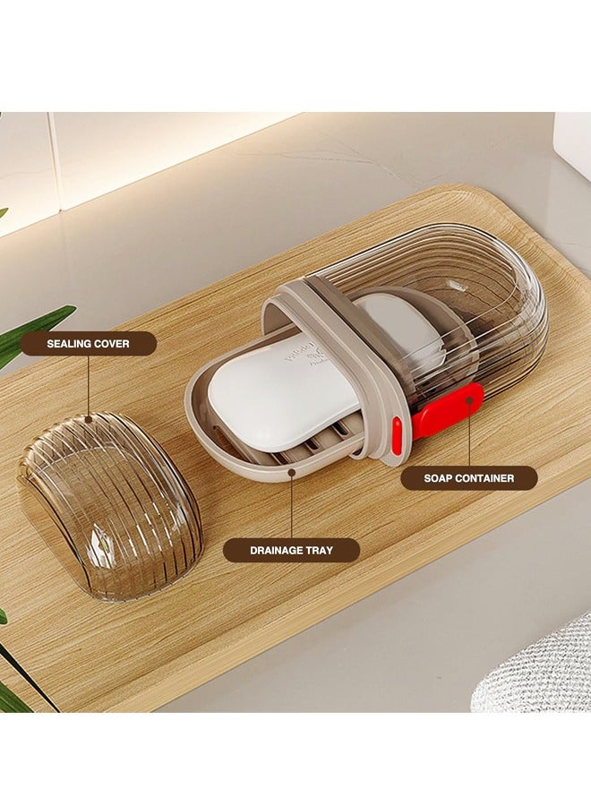 علبة صابون سفر مكونة من قطعتين، حامل صابون محمول، حاوية صابون محمولة مع غطاء، علبة صابون سفر مع غطاء - Image 3